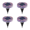 4Pcs LED Mosaic Solar Disk Light Solar-Powered Decorative Driveway Lamps Auto On/Off Ground Mosaic Disk Lamp for Outdoor Walkway Patio & Lawn