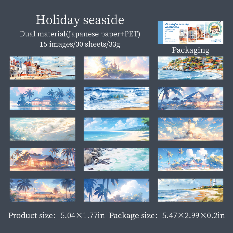 Sticker Book - Beautiful Scenery in Memory Series Dreamy Flower Landscape 