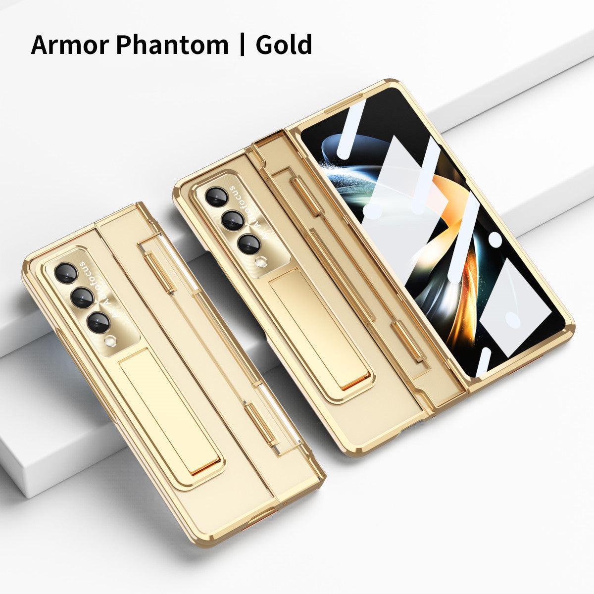 Luxurious shockproof 360° all-inclusive protective case with hinge protection, screen protector, wireless charging, anti-fingerprint, stand transparent protective case for Samsung Galaxy Z Fold series