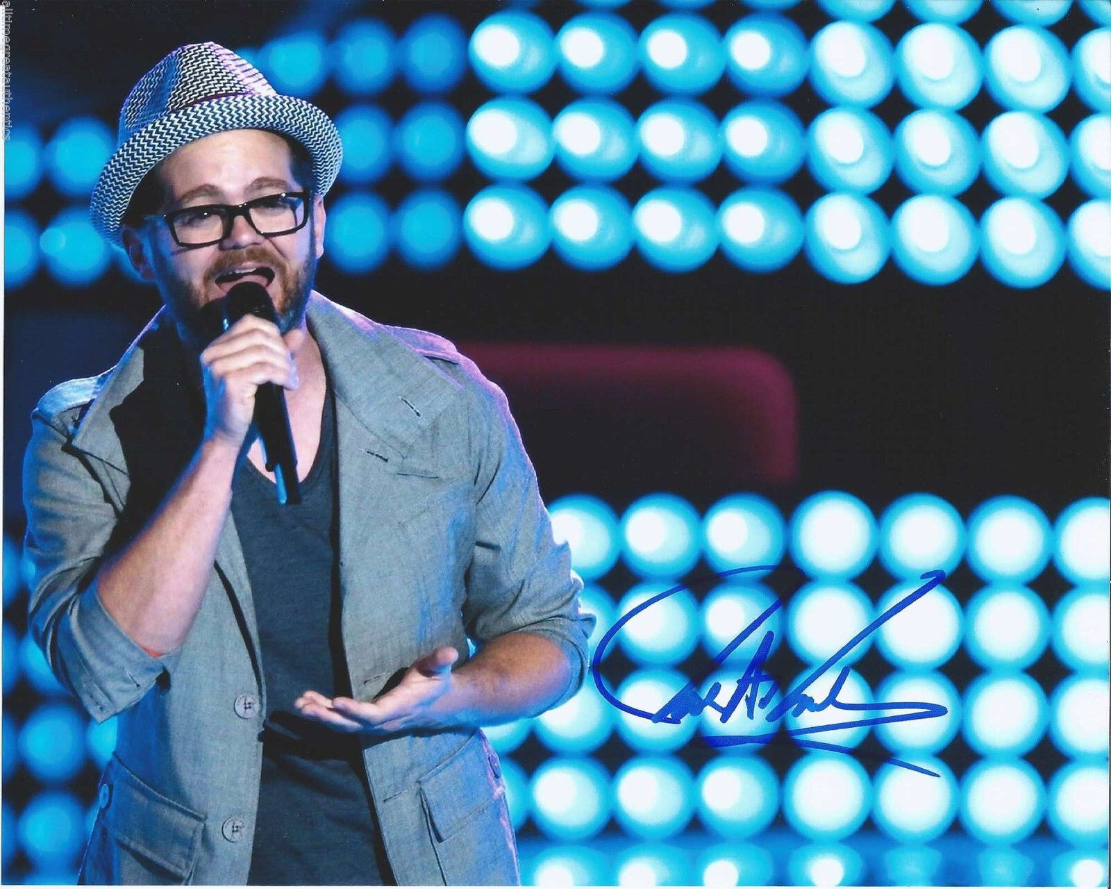 SINGER JOSH KAUFMAN SIGNED AUTHENTIC 8X10 Photo Poster painting G w/COA THE VOICE WINNER