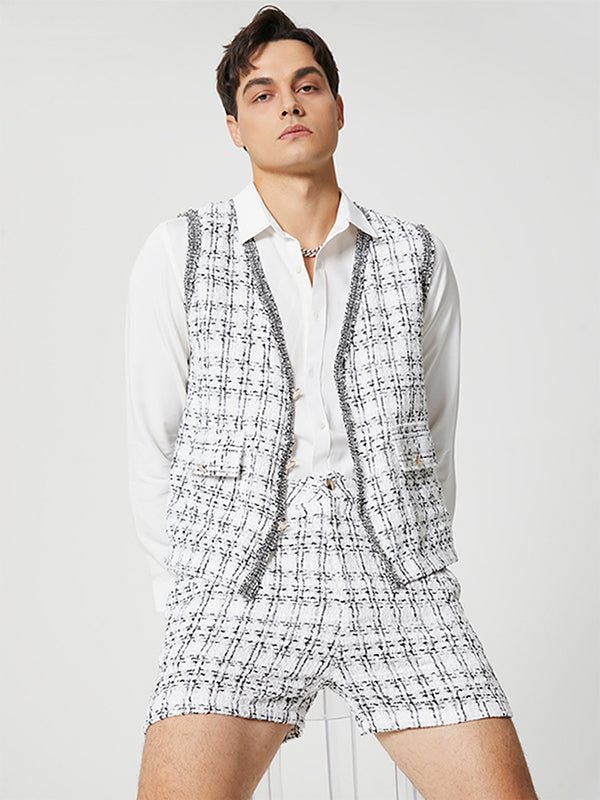 Mens Casual Plaid 2 Piece Set SKUJ18803