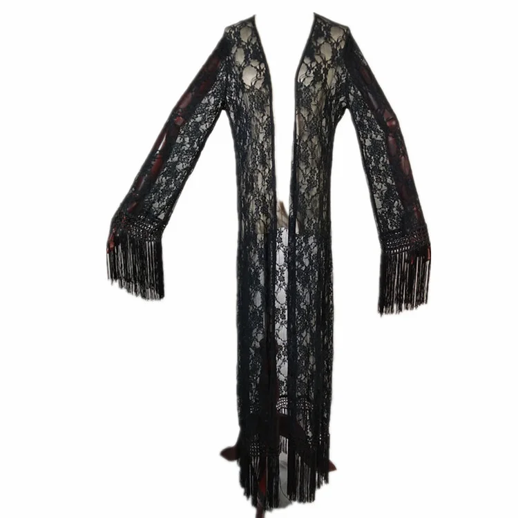 Uveng Uveng Smos Women's Top Hot Tassel Long Women's Cardigan Summer