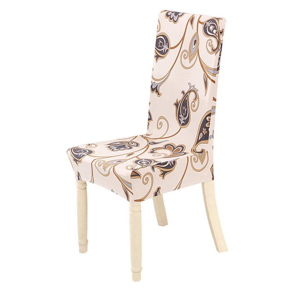 

Elastic Beige Flower Style Thin Dining Chair Cover Banquet Party Home Decor, 501 Original