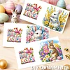 6PCS Diamond Painting Easter Rabbit Greeting Card Kit for Birthdays Thanksgiving & Special Occasion