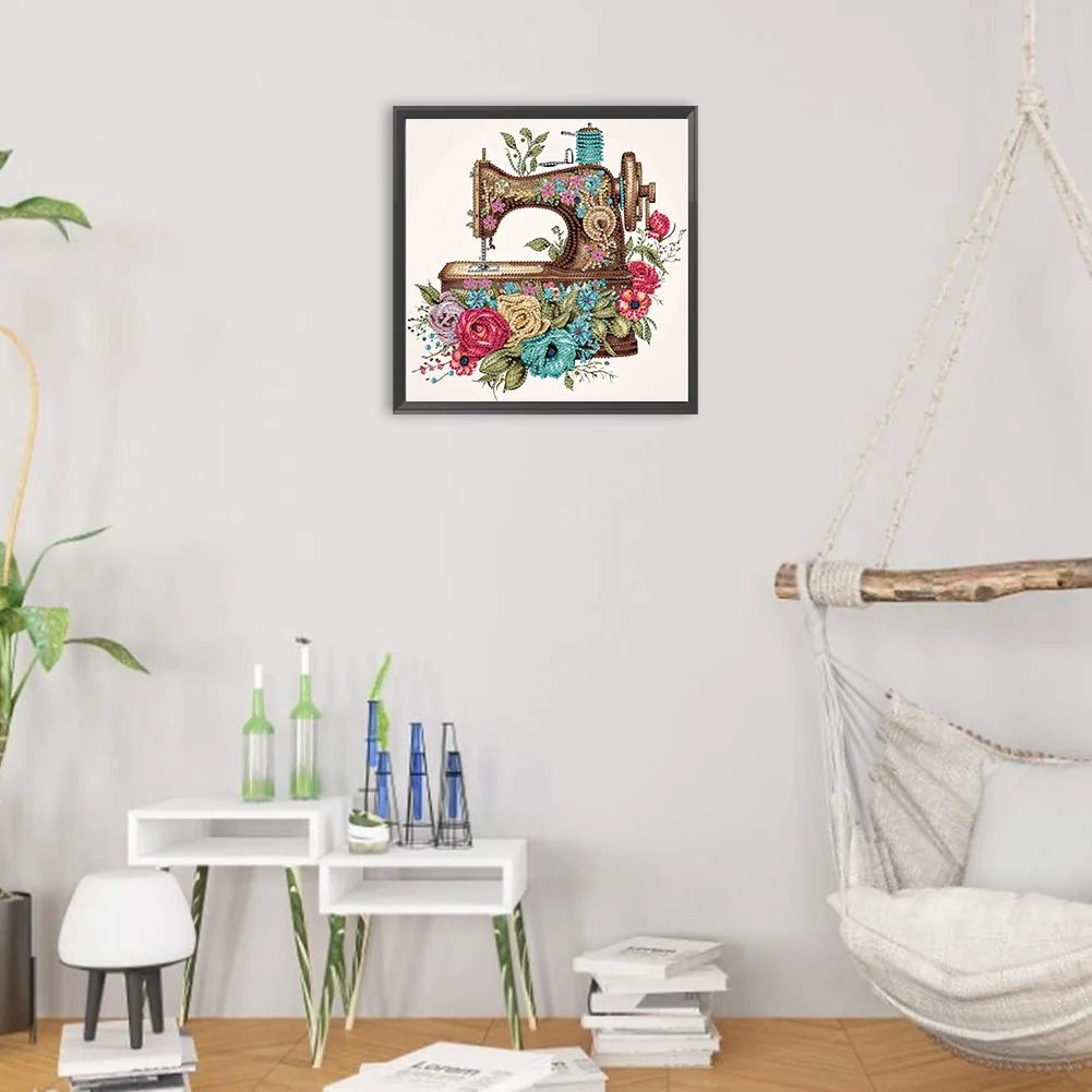 Diamond Painting - Partial Special Shaped Drill - Sewing Machine(Canvas|30*30cm)