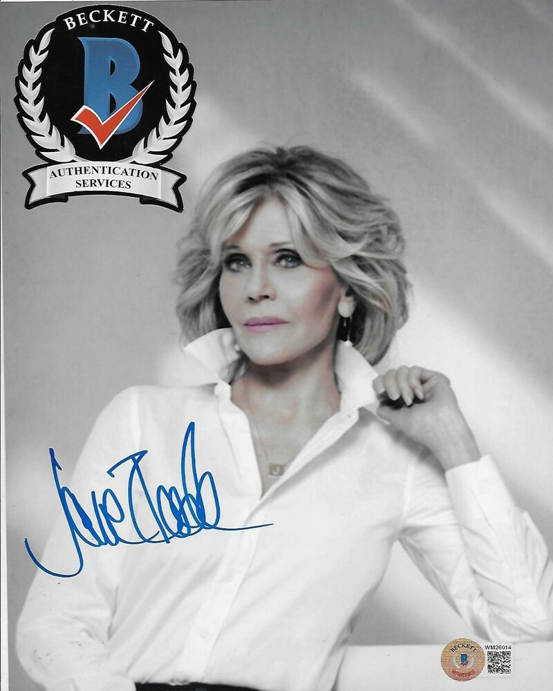 Jane Fonda Original Autographed 8X10 Photo Poster painting w/Beckett #5