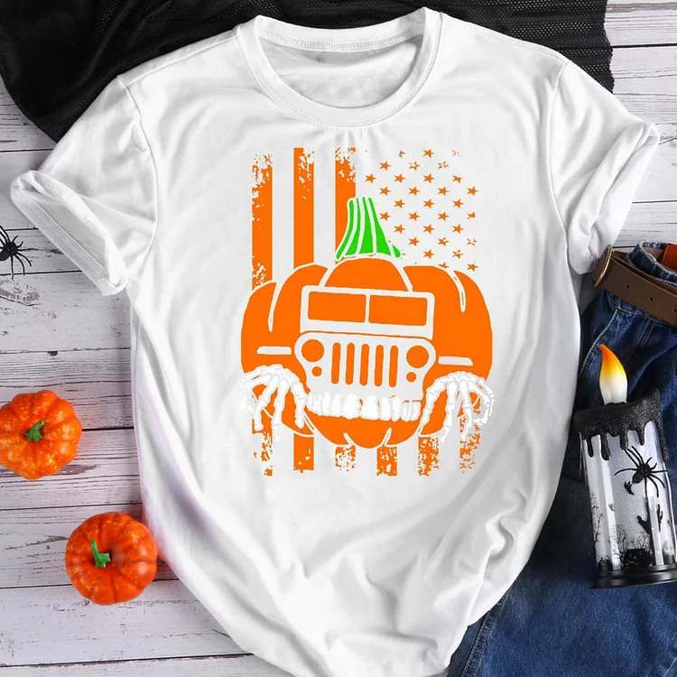 Halloween Pumpkins Jeeps   T-Shirt Tee-07352