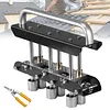 [US Local Warehouse] 3-Station Edge Roller Bender 0-90 Bending Angle Hand Sheet Metal Bender with Aluminum Alloy Handle Metal Bending Tool for Making 1/2 to 5 in 13 to 130mm Bends (Black)