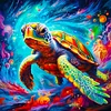 Mid-year Promotion 4Pcs/set Diamond Painting-DIY Full Round Drill Turtles(30*30cm)