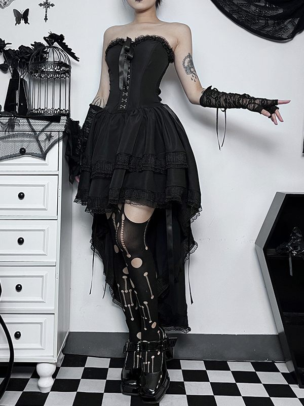 Gothic Dark Style Sexy Corset Bodycon Fishtail Dress