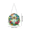 5D Diamond Painting  Double Sided Effect Stained Glass Panel Decorative Home Garden Decoration Hanging Kit(Dragonfly)