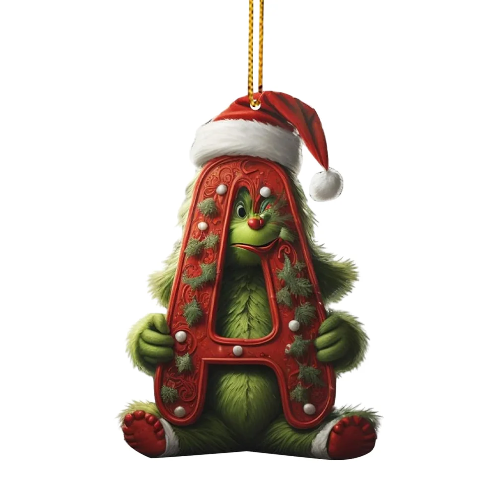 Christmas Acrylic Grinch Xmas Tree Hanging Ornament Hanging Green Monster Decor
