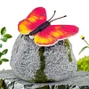 Solar Butterfly Garden Statue Waterproof Imitation Stone Landscape Light for Outdoor Yard Patio Decor for Women Mom Grandma
