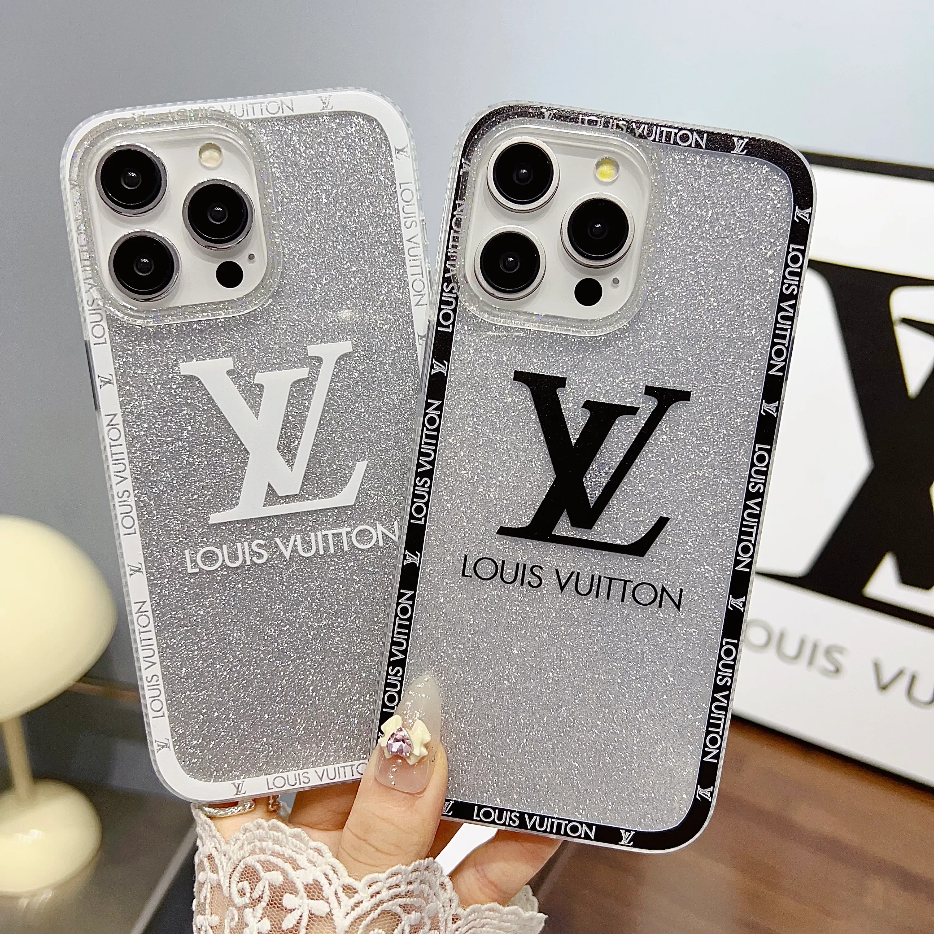 LV Shiny Monogram Drop Protection Apple iPhone Case