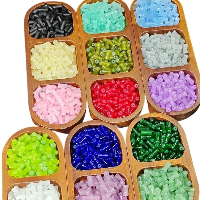 50 PCS/Package 6 * 12mm Glass Bamboo Beads