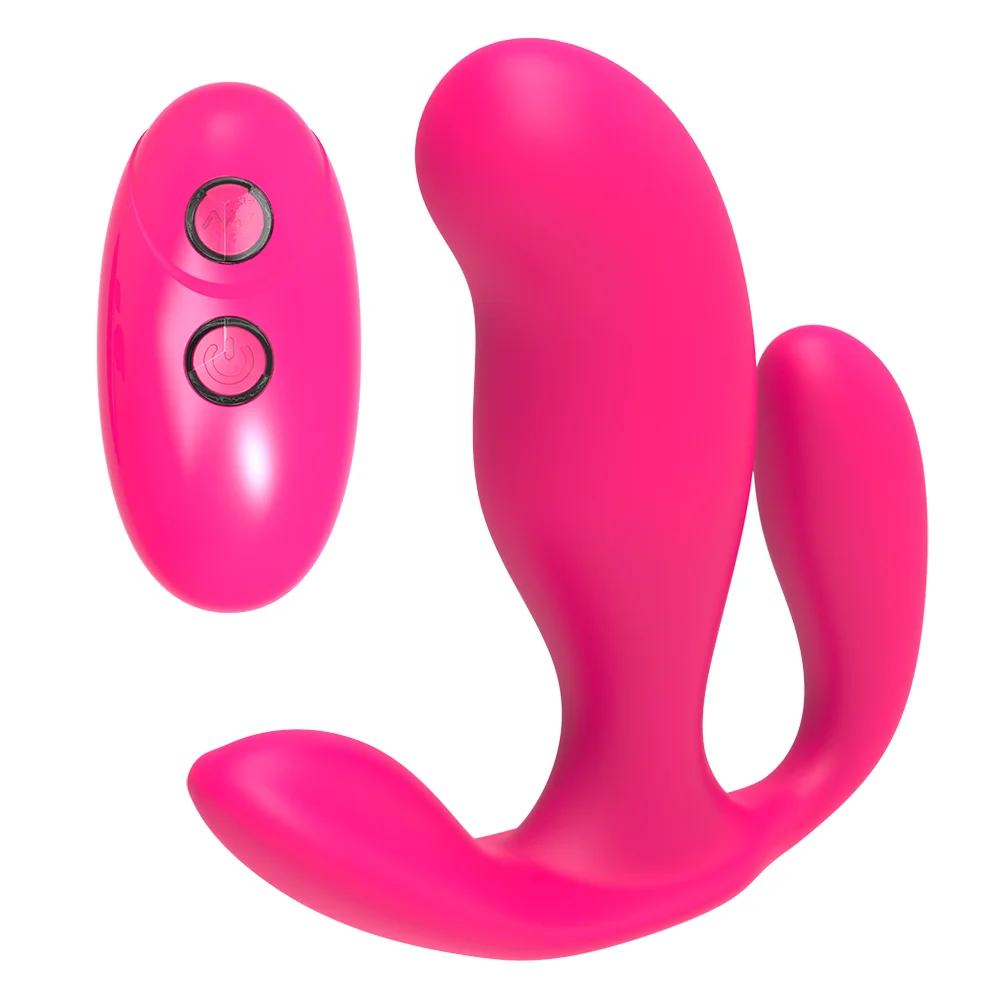Laphwing Multi functional vibrator  g spot vibrator Clitoral vibrator Anal Vibrator 3 in 1 -Tri-We rose red with remote control