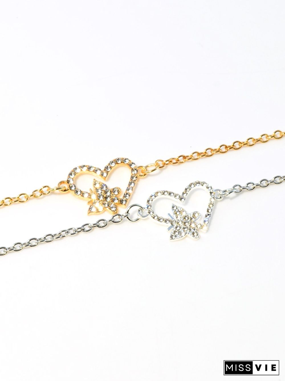 Vintage Rhinestone Heart Bracelet