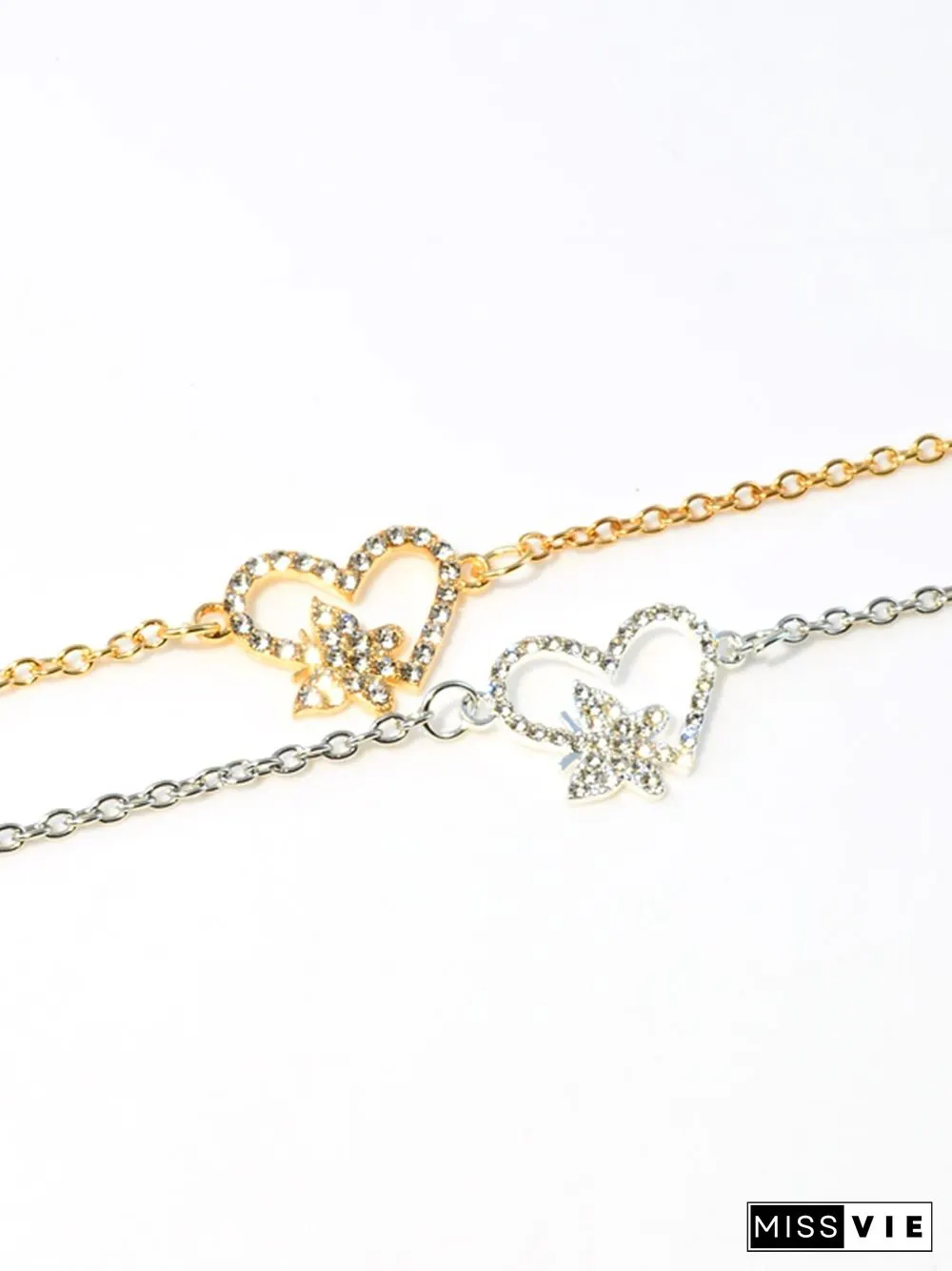 Vintage Rhinestone Heart Bracelet