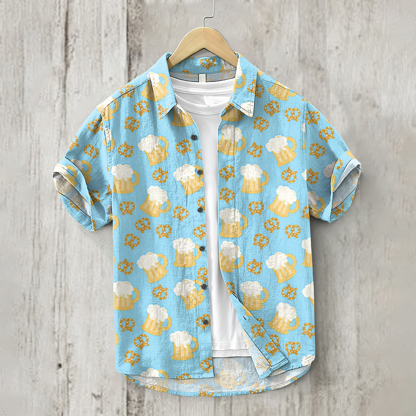 Oktoberfest Graphic Print Linen Blend Shirt wearshes
