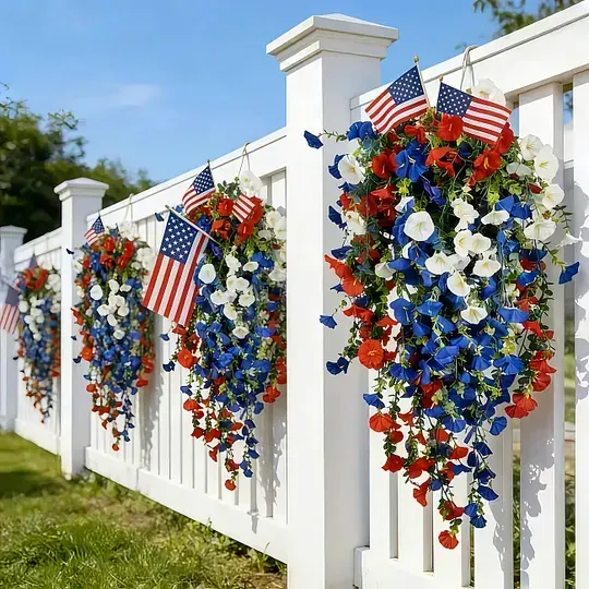 ✨Independence Day Hot Sale❤️🤍💙 🇺🇸 Red. White & Blue Flowers for America's 250th &ndash; Perfect for Porch & Party 💐