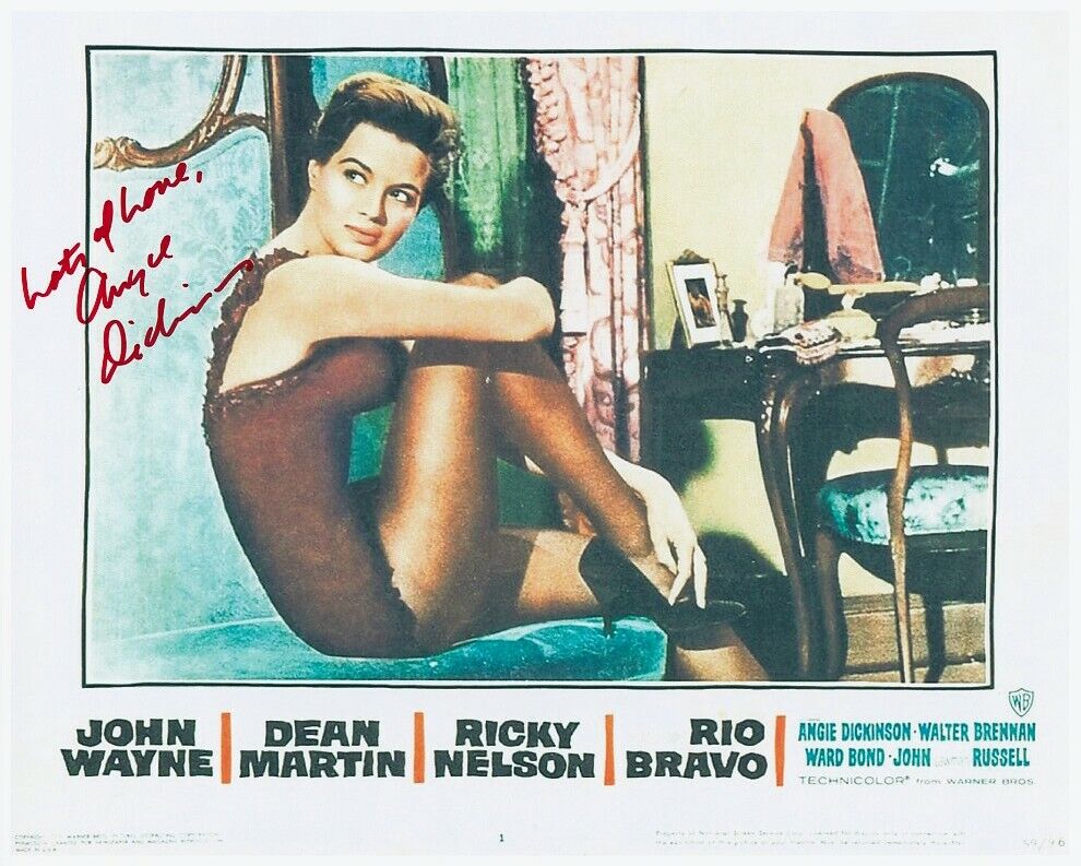 ANGIE DICKINSON signed RIO BRAVO color 8x10 w/ coa LEGGY YOUNG SEXY CLOSEUP