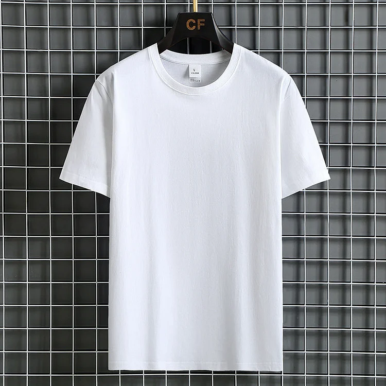 Men's T-Shirt Summer round Neck Solid Color T-shirt