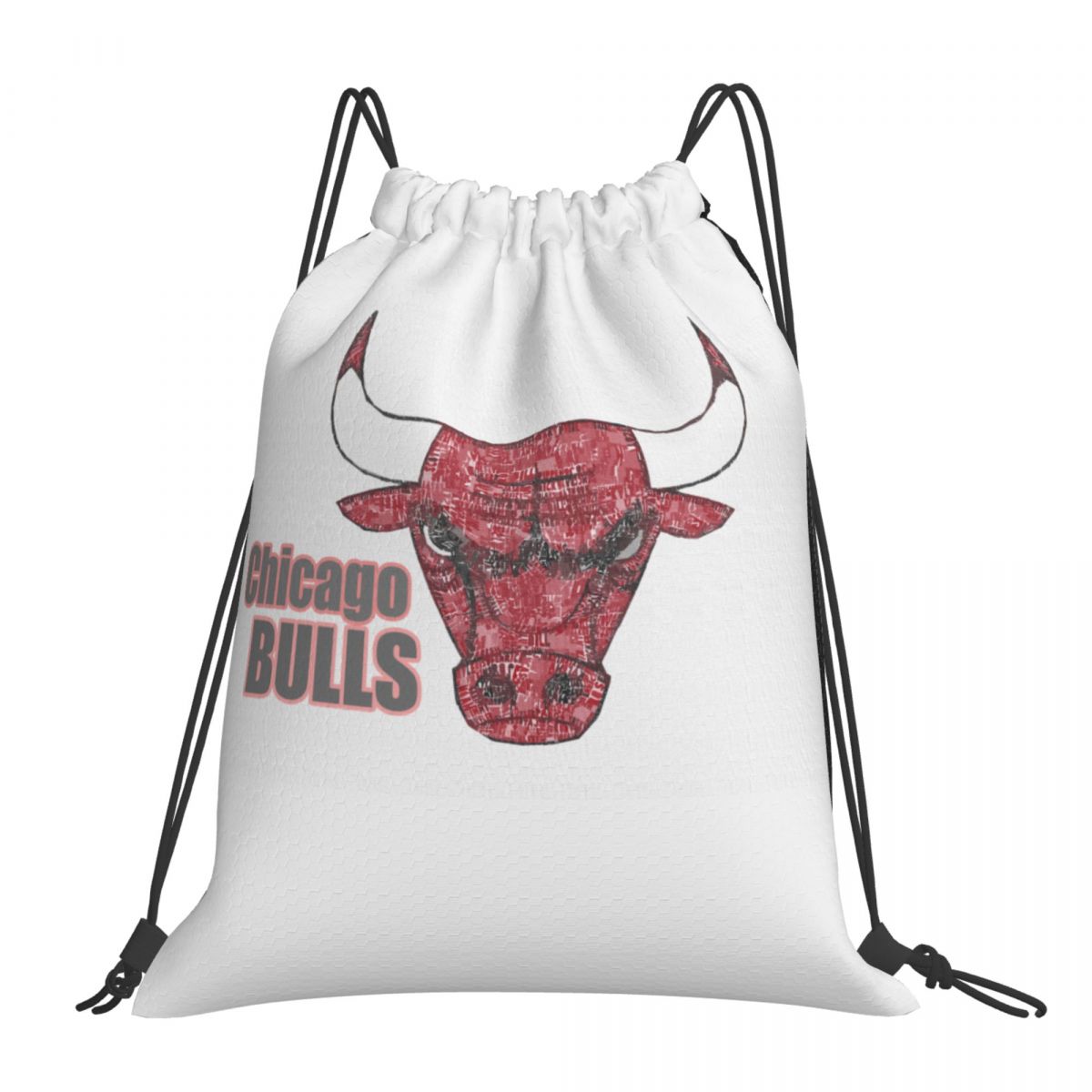 Chicago Bulls NBA Logo Unisex Drawstring Backpack Bag Travel Sackpack