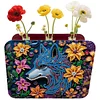 DIY Wolf Wooden Double Sided Desktop Flower Vase Diamond Art Kit