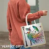 Jupe color&eacute;e pour dame, sac tote DIY &agrave; peinture en diamant pour femmes adultes, kit de peinture en diamants, sac &agrave; main pour le shopping occasionnel, voyage, cadeau &agrave; usage quotidien