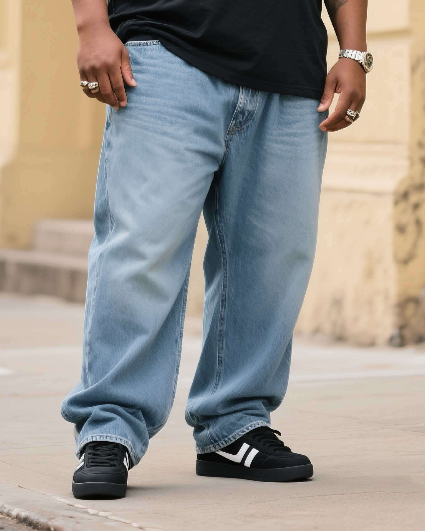 Big & Tall Men's JESUS SAVES T-Shirt Denim Pants Suit
