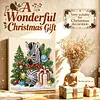 Christmas DIY Special Shape Diamond Painting Pearl Art With Inner Frame Kit 25x25cm(Wreath-wearing Cardinal)
