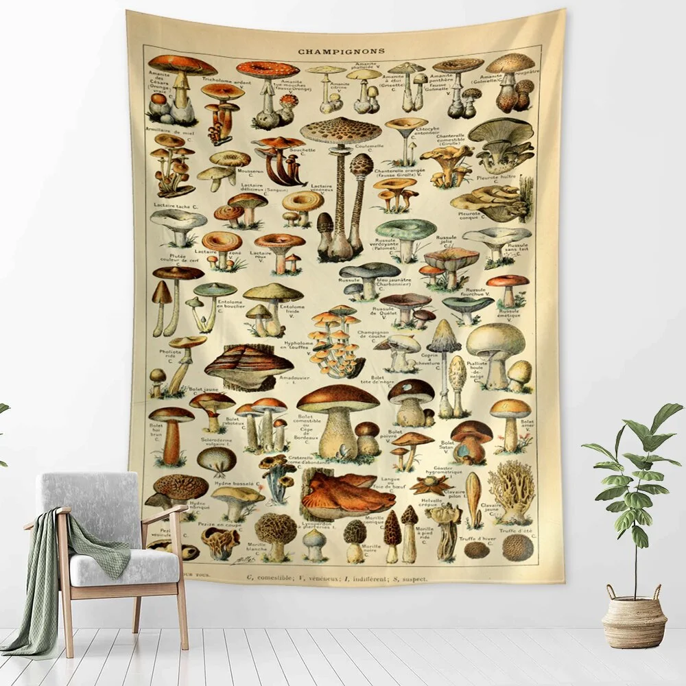 Nigikala Cactus Tapestry Wall Hanging Sexy Mushroom Girl Chart Hippie Boho Psychedelic Witchcraft Home Decor
