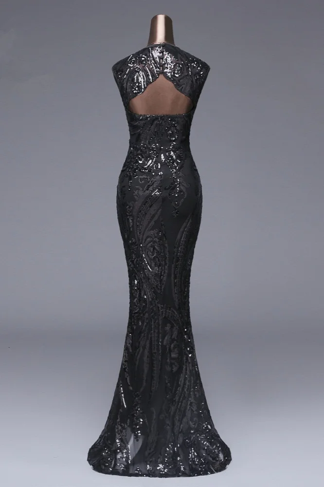 Designer Long Sequins Mermaid Prom Dress Zipper Back Evening Gowns