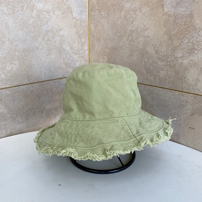 Unisex Casual Korean Style Solid Color Flat Eaves Bucket Hat