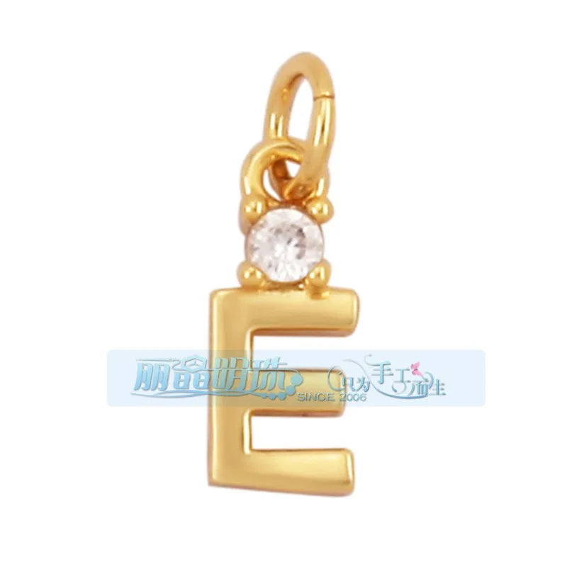 1 Piece 15 * 19mm Hole 5~5.9mm Copper Zircon Letter Heart Shape Pendant Jewelry Accessories