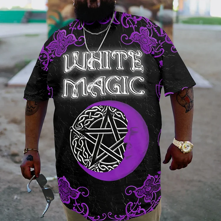 Gothic Plus Size White Magic Casual T-Shirt