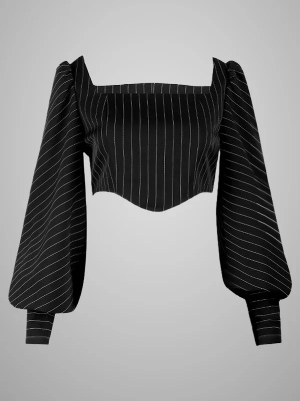 Lantern Sleeve Stripe T-shirt