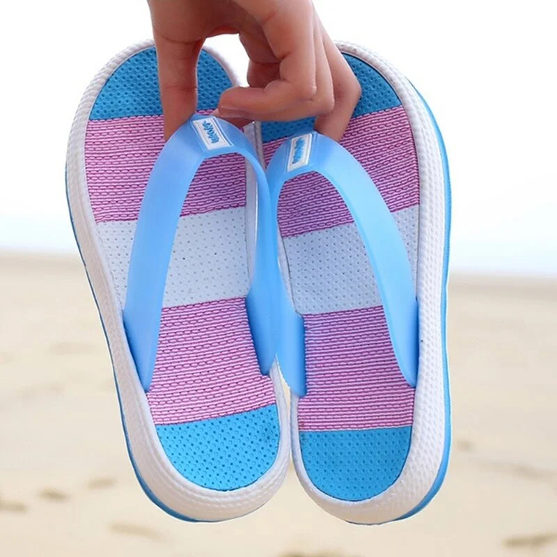 Rainbow Flip Flops Casual Women Soft Bottom Beach Shoes Summer High Quality Comfortable Slippers Female High Quality Sandal