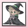 Witch And Cat-14CT Stamped Cross Stitch 29*29cm/11.42*11.42in tapestrymarket