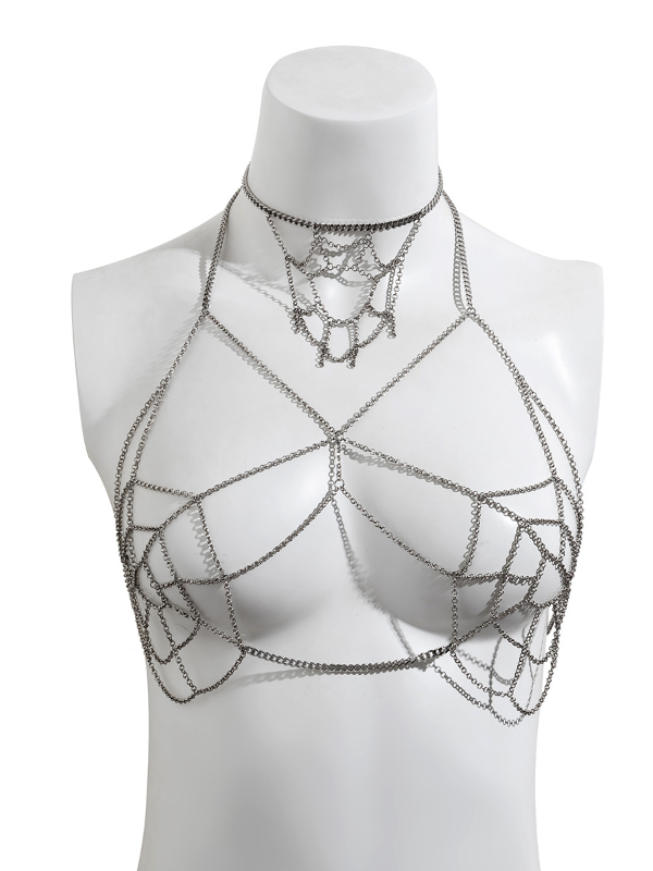 Goth Spider Web Bikini Body Chain