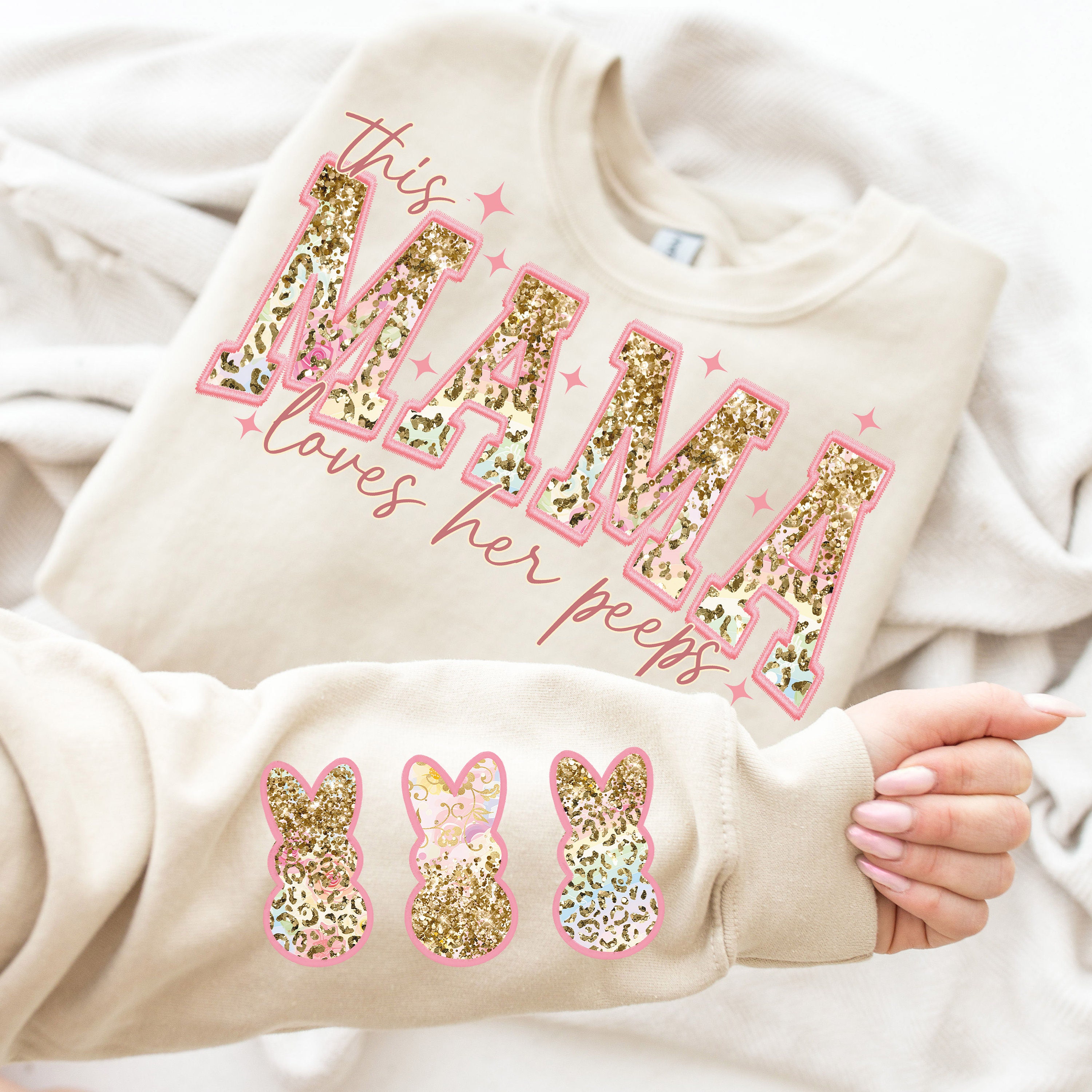 Loveyoufancy This MAMA Loves Her Peeps,Mama Easter Shirt/hoodie