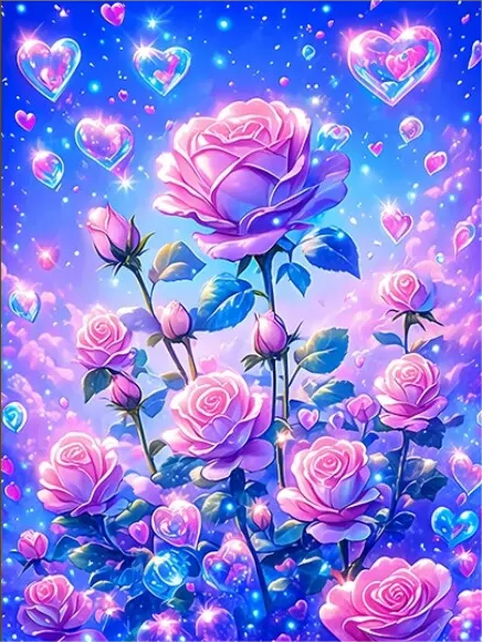 Love purple roses-AB Round Drill Diamond Painting-40*60CM(Canvas)