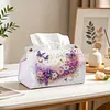 Floral Butterfly DIY PULeather Diamond Painting Tissue Box for Adults Beginners Large Size Diamond Art Paper Storage Holder for Living Room Bedroom Bathroom Table Decor