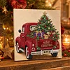 (30x30cm)Xmas Truck DIY Pearl Painting Art Kits With Inner Frame Pearl Gem Paintings Picture Arts Craft for Adults Beginners Home Wall Decor
