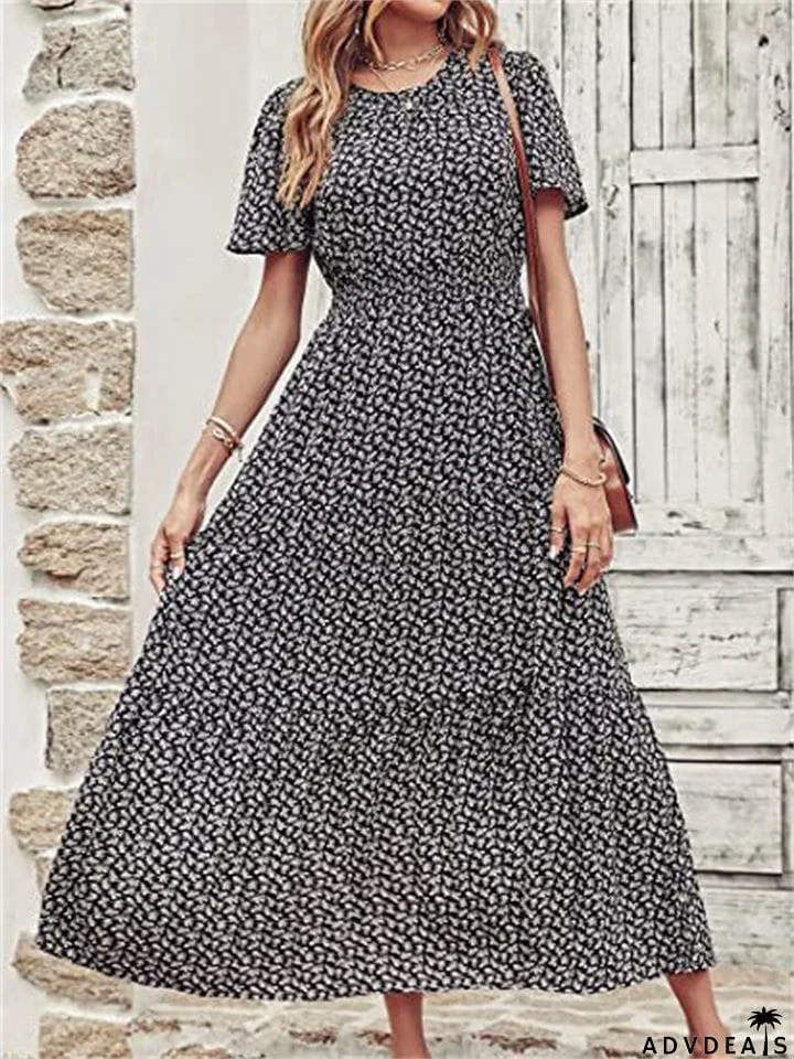 Summer Stylish Floral Slim Women's Long Dresses