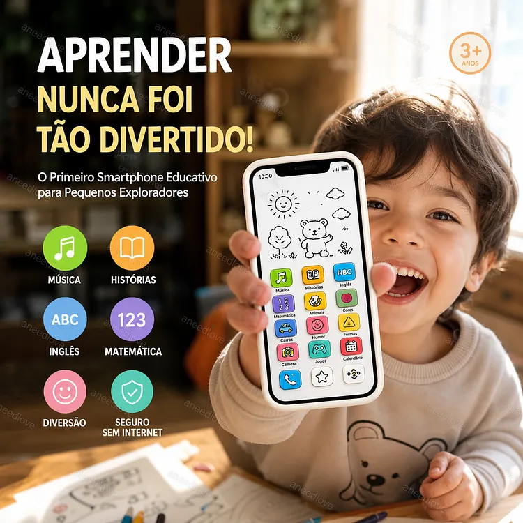 📱 50 % DE R&Eacute;DUCTION &ndash; Smartphone &eacute;ducatif pour enfants | P&eacute;dagogique, prot&egrave;ge les yeux et id&eacute;al pour l'apprentissage ✨👶