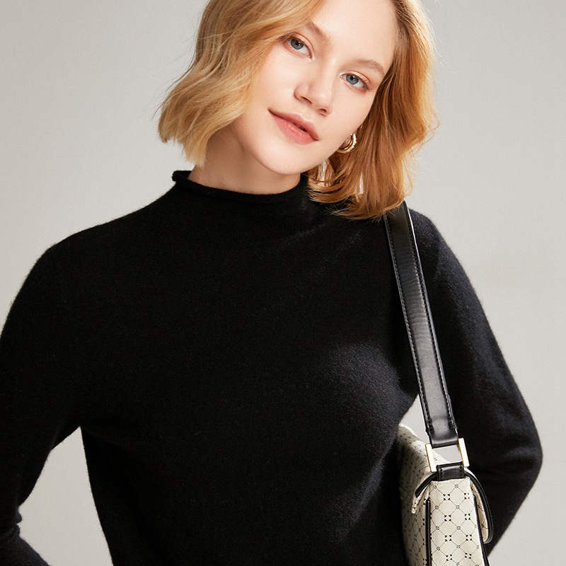 Women's Cashmere Turtleneck Sweater REAL SILK LIFE