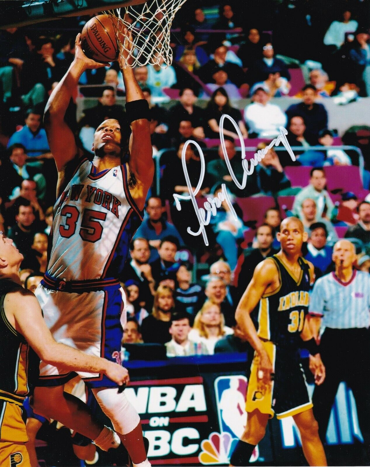 TERRY CUMMINGS NEW YORK KNICKS ACTION SIGNED 8x10 Photo Poster painting