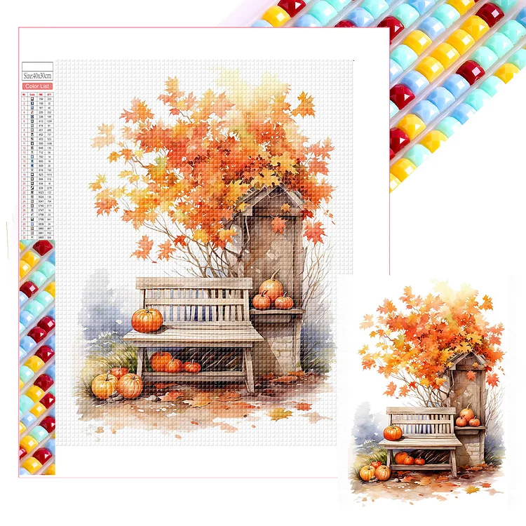 Autumn Landscape 30*40CM (Canvas) Full Square Drill Diamond Painting gbfke