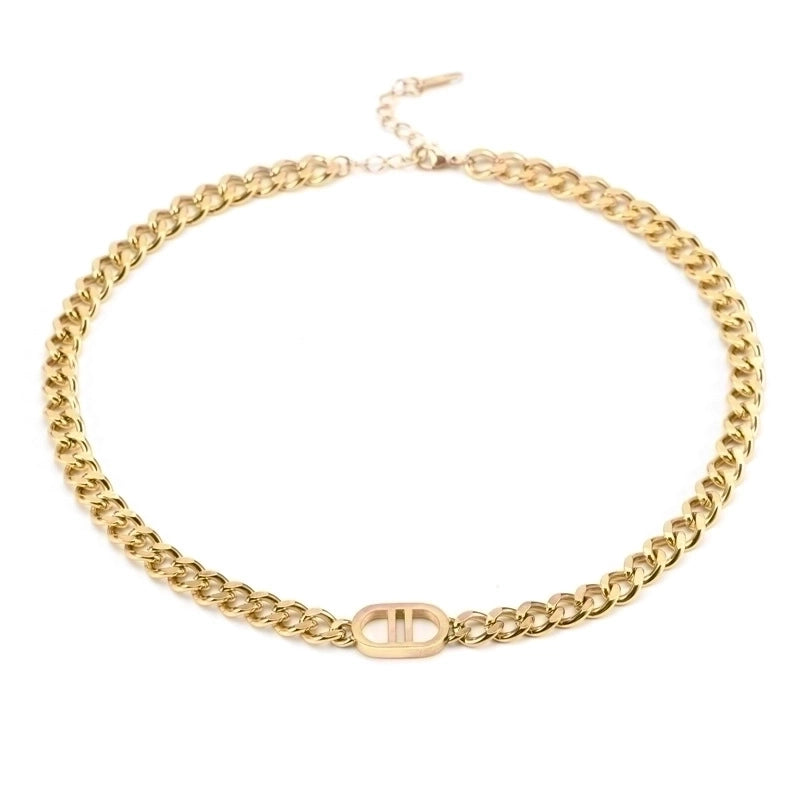 Hip-hop Rock Letter Titanium Steel Plating Hollow Out 18k Gold Plated Bracelets Necklace